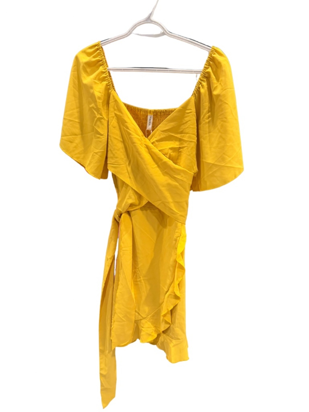 NWT Dokotoo Wrap Dress Yellow Size Large